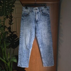 Whetherly Pierce High Rise Straight Leg Jeans 30 Waist Light Blue Acid Wash